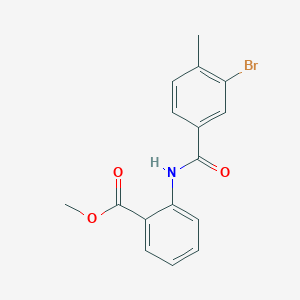 molecular formula C16H14BrNO3 B319207 Methyl 2-[(3-bromo-4-methylbenzoyl)amino]benzoate 