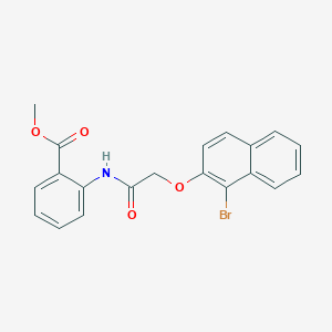 molecular formula C20H16BrNO4 B319210 Methyl 2-({[(1-bromo-2-naphthyl)oxy]acetyl}amino)benzoate 