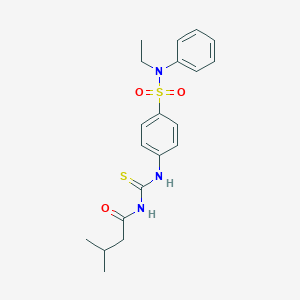 molecular formula C20H25N3O3S2 B319212 N-({4-[ethyl(phenyl)sulfamoyl]phenyl}carbamothioyl)-3-methylbutanamide 