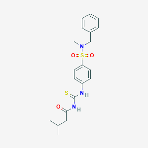 molecular formula C20H25N3O3S2 B319215 N-({4-[benzyl(methyl)sulfamoyl]phenyl}carbamothioyl)-3-methylbutanamide 