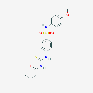 molecular formula C19H23N3O4S2 B319216 N-(4-methoxyphenyl)-4-({[(3-methylbutanoyl)amino]carbothioyl}amino)benzenesulfonamide 