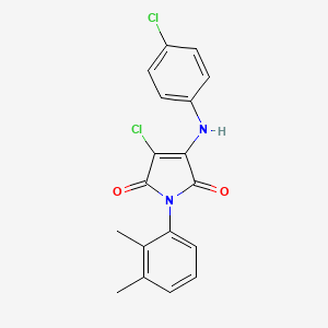 molecular formula C18H14Cl2N2O2 B3192222 3-Chloro-4-(4-chloroanilino)-1-(2,3-dimethylphenyl)-1H-pyrrole-2,5-dione CAS No. 6148-20-5