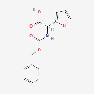 molecular formula C14H13NO5 B3192292 2-(((Benzyloxy)carbonyl)amino)-2-(furan-2-yl)acetic acid CAS No. 61886-78-0
