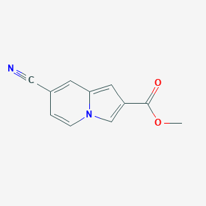 molecular formula C11H8N2O2 B3192383 Methyl 7-cyanoindolizine-2-carboxylate CAS No. 62456-10-4