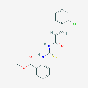 molecular formula C18H15ClN2O3S B319243 Methyl 2-[({[3-(2-chlorophenyl)acryloyl]amino}carbothioyl)amino]benzoate 