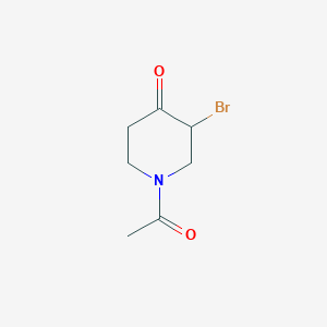 molecular formula C7H10BrNO2 B3192470 1-乙酰基-3-溴哌啶-4-酮 CAS No. 62829-47-4