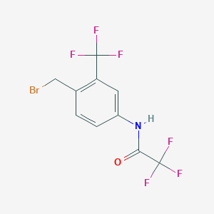 molecular formula C10H6BrF6NO B3192488 N-[4-(bromomethyl)-3-(trifluoromethyl)phenyl]-2,2,2-trifluoroacetamide CAS No. 630125-84-7