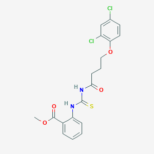 molecular formula C19H18Cl2N2O4S B319254 Methyl 2-({[4-(2,4-dichlorophenoxy)butanoyl]carbamothioyl}amino)benzoate 