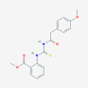 molecular formula C18H18N2O4S B319255 Methyl 2-({[(4-methoxyphenyl)acetyl]carbamothioyl}amino)benzoate 