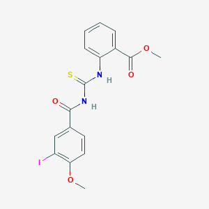 molecular formula C17H15IN2O4S B319257 Methyl 2-({[(3-iodo-4-methoxybenzoyl)amino]carbothioyl}amino)benzoate 