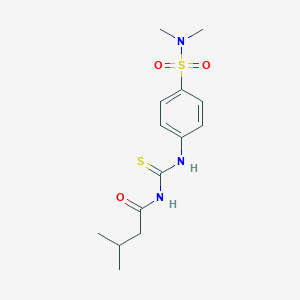 molecular formula C14H21N3O3S2 B319259 N-{[4-(dimethylsulfamoyl)phenyl]carbamothioyl}-3-methylbutanamide 