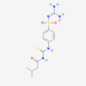 molecular formula C13H19N5O3S2 B319265 N-{[4-(carbamimidoylsulfamoyl)phenyl]carbamothioyl}-3-methylbutanamide 