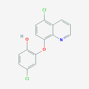 molecular formula C15H9Cl2NO2 B3192659 4-Chloro-2-[(5-Chloroquinolin-8-Yl)oxy]phenol CAS No. 642093-27-4