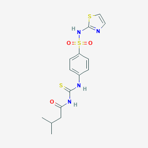 molecular formula C15H18N4O3S3 B319266 4-({[(3-methylbutanoyl)amino]carbothioyl}amino)-N-(1,3-thiazol-2-yl)benzenesulfonamide 