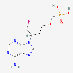 molecular formula C10H15FN5O4P B3192668 Phosphonic acid, [[3-(6-amino-9H-purin-9-yl)-4-fluorobutoxy]methyl]- CAS No. 643028-94-8
