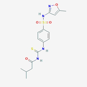 molecular formula C16H20N4O4S2 B319267 4-({[(3-methylbutanoyl)amino]carbothioyl}amino)-N-(5-methyl-3-isoxazolyl)benzenesulfonamide 