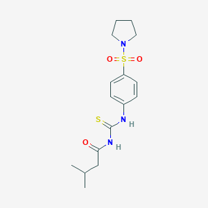 molecular formula C16H23N3O3S2 B319271 3-methyl-N-({[4-(1-pyrrolidinylsulfonyl)phenyl]amino}carbonothioyl)butanamide 