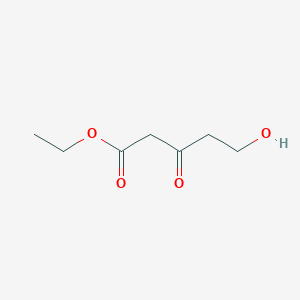 molecular formula C7H12O4 B3192711 Pentanoic acid, 5-hydroxy-3-oxo-, ethyl ester CAS No. 64714-85-8