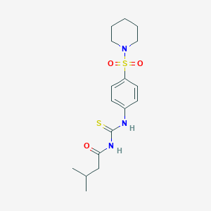 molecular formula C17H25N3O3S2 B319272 3-methyl-N-{[4-(piperidin-1-ylsulfonyl)phenyl]carbamothioyl}butanamide 
