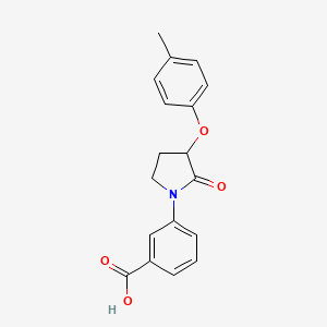 molecular formula C18H17NO4 B3192735 3-(2-Oxo-3-(p-tolyloxy)pyrrolidin-1-yl)benzoic acid CAS No. 649774-28-7
