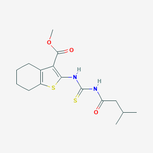 molecular formula C16H22N2O3S2 B319277 Methyl 2-{[(3-methylbutanoyl)carbamothioyl]amino}-4,5,6,7-tetrahydro-1-benzothiophene-3-carboxylate 