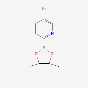 molecular formula C11H15BBrNO2 B3192776 5-Bromo-2-(4,4,5,5-tetramethyl-1,3,2-dioxaborolan-2-yl)pyridine CAS No. 652148-98-6