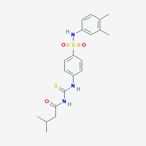 molecular formula C20H25N3O3S2 B319278 N-({4-[(3,4-dimethylphenyl)sulfamoyl]phenyl}carbamothioyl)-3-methylbutanamide 