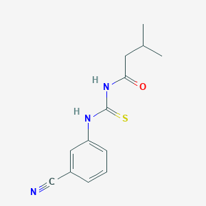 molecular formula C13H15N3OS B319279 N-[(3-cyanophenyl)carbamothioyl]-3-methylbutanamide 