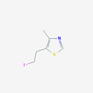 molecular formula C6H8INS B3192810 Thiazole, 5-(2-iodoethyl)-4-methyl- CAS No. 656-50-8