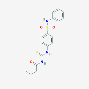 molecular formula C18H21N3O3S2 B319287 3-methyl-N-{[4-(phenylsulfamoyl)phenyl]carbamothioyl}butanamide 