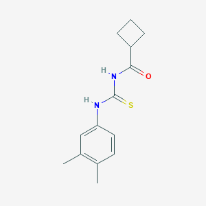 molecular formula C14H18N2OS B319296 N-[(3,4-dimethylphenyl)carbamothioyl]cyclobutanecarboxamide 