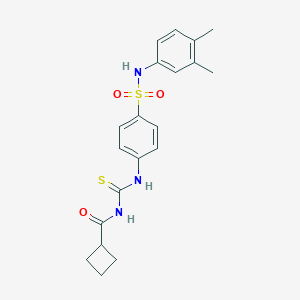 molecular formula C20H23N3O3S2 B319298 N-({4-[(3,4-dimethylphenyl)sulfamoyl]phenyl}carbamothioyl)cyclobutanecarboxamide 