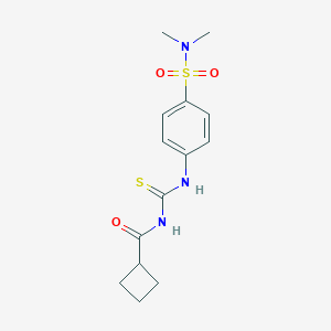 molecular formula C14H19N3O3S2 B319302 4-({[(cyclobutylcarbonyl)amino]carbothioyl}amino)-N,N-dimethylbenzenesulfonamide 