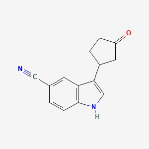 molecular formula C14H12N2O B3193024 3-(3-氧代环戊基)-1H-吲哚-5-甲腈 CAS No. 675831-64-8