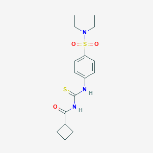 molecular formula C16H23N3O3S2 B319306 4-({[(cyclobutylcarbonyl)amino]carbothioyl}amino)-N,N-diethylbenzenesulfonamide 