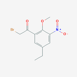 molecular formula C11H12BrNO4 B3193140 2-Bromo-1-(5-ethyl-2-methoxy-3-nitrophenyl)ethanone CAS No. 683274-81-9