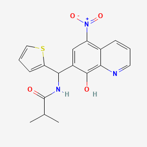N-[(8-hydroxy-5-nitroquinolin-7-yl)-thiophen-2-ylmethyl]-2-methylpropanamide