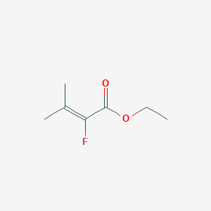 molecular formula C7H11FO2 B3193166 2-Butenoic acid, 2-fluoro-3-methyl-, ethyl ester CAS No. 685-89-2