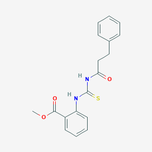 molecular formula C18H18N2O3S B319318 Methyl 2-({[(3-phenylpropanoyl)amino]carbothioyl}amino)benzoate 