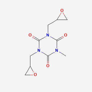 molecular formula C10H13N3O5 B3193261 1,3,5-Triazine-2,4,6(1H,3H,5H)-trione, 1-methyl-3,5-bis(oxiranylmethyl)- CAS No. 69804-58-6
