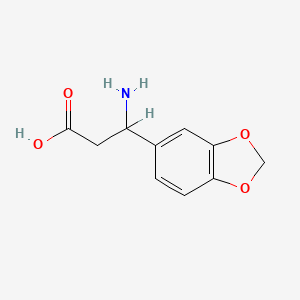 molecular formula C10H11NO4 B3193467 3-Amino-3-benzo[1,3]dioxol-5-yl-propionic acid CAS No. 72071-75-1