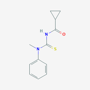 molecular formula C12H14N2OS B319349 N-[methyl(phenyl)carbamothioyl]cyclopropanecarboxamide 