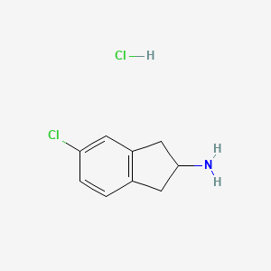 molecular formula C9H11Cl2N B3193635 5-Chloro-indan-2-ylamine hydrochloride CAS No. 73536-86-4