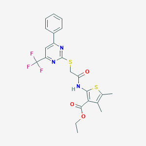 Ethyl 4,5-dimethyl-2-[({[4-phenyl-6-(trifluoromethyl)-2-pyrimidinyl]sulfanyl}acetyl)amino]-3-thiophenecarboxylate