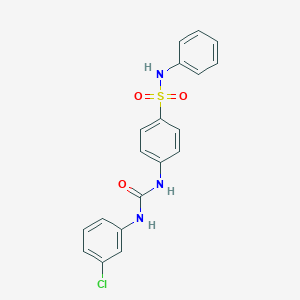 molecular formula C19H16ClN3O3S B319376 4-{[(3-chloroanilino)carbonyl]amino}-N-phenylbenzenesulfonamide 