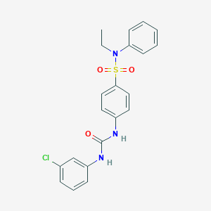 molecular formula C21H20ClN3O3S B319377 4-{[(3-chloroanilino)carbonyl]amino}-N-ethyl-N-phenylbenzenesulfonamide 