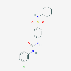 molecular formula C19H22ClN3O3S B319378 4-{[(3-chloroanilino)carbonyl]amino}-N-cyclohexylbenzenesulfonamide 