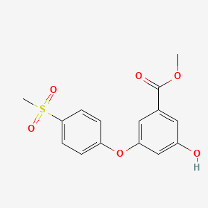 molecular formula C15H14O6S B3193780 Methyl 3-hydroxy-5-(4-(methylsulfonyl)phenoxy)benzoate CAS No. 752242-45-8