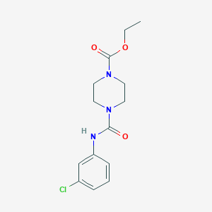 molecular formula C14H18ClN3O3 B319379 Ethyl 4-[(3-chlorophenyl)carbamoyl]piperazine-1-carboxylate 