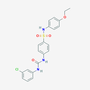 molecular formula C21H20ClN3O4S B319382 4-{[(3-chloroanilino)carbonyl]amino}-N-(4-ethoxyphenyl)benzenesulfonamide 